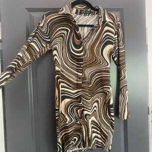 Motel Rocks Long Sleeve Wavy Mini Dress